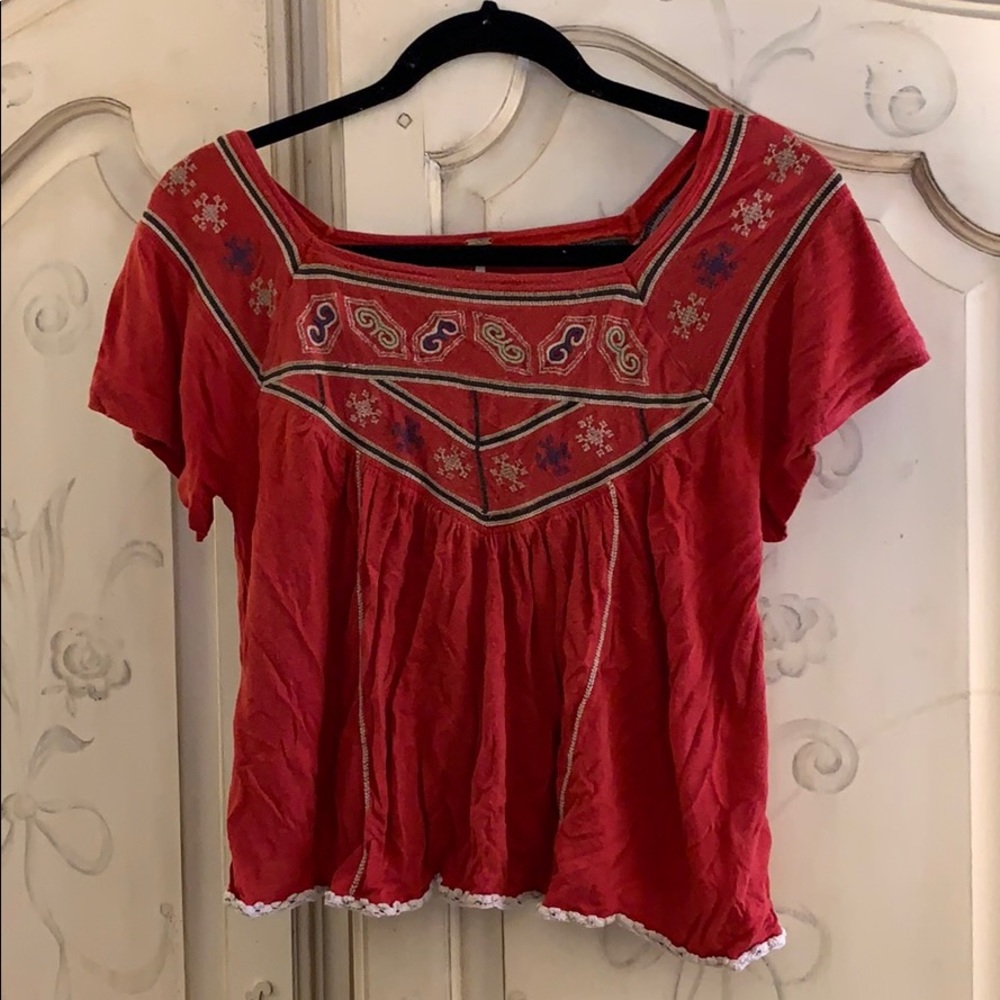 Free People Embroidered Top